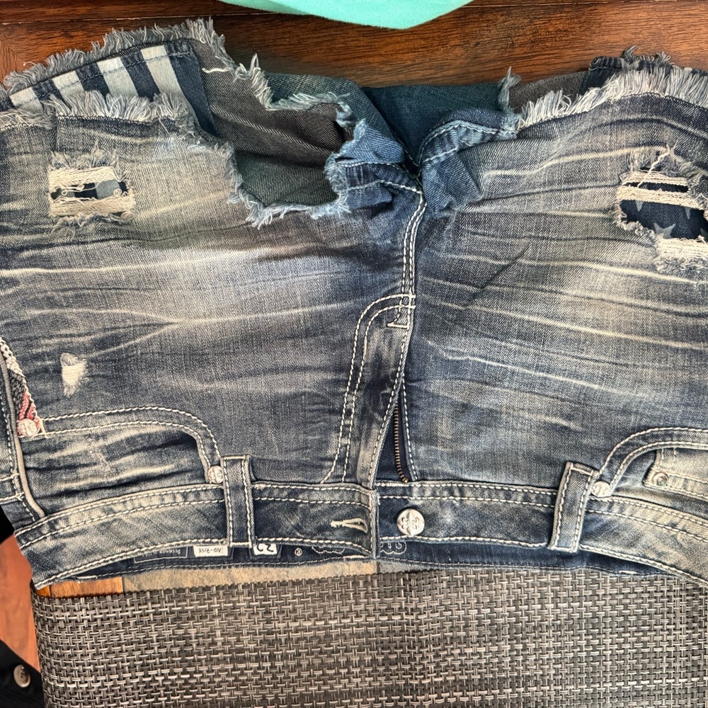 Miss Me Dark Blue Denim Shorts